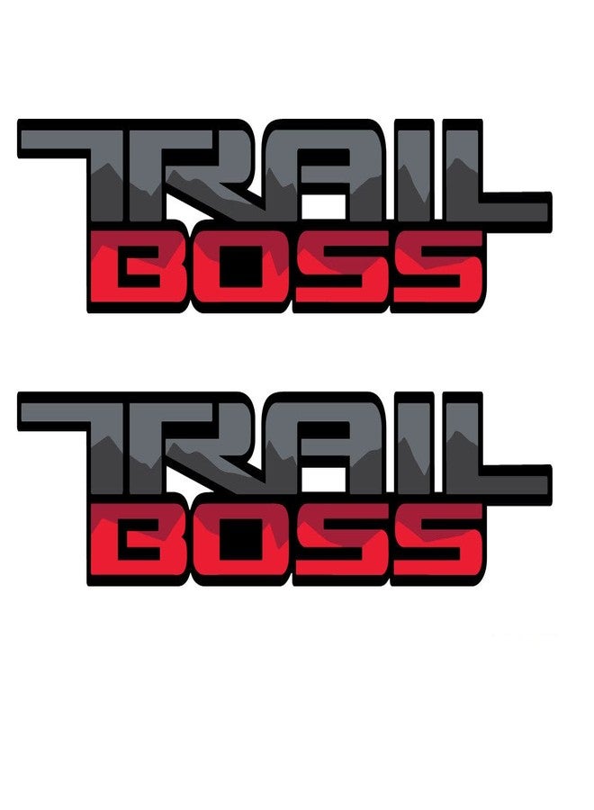 Aimoll Pair Set Trail BOSS Bedside Decal Stickers Nameplate Replacement for 2019-2023 Z71 Silverado 1500 2500 HD Next Gen (Black Red) - Image 1